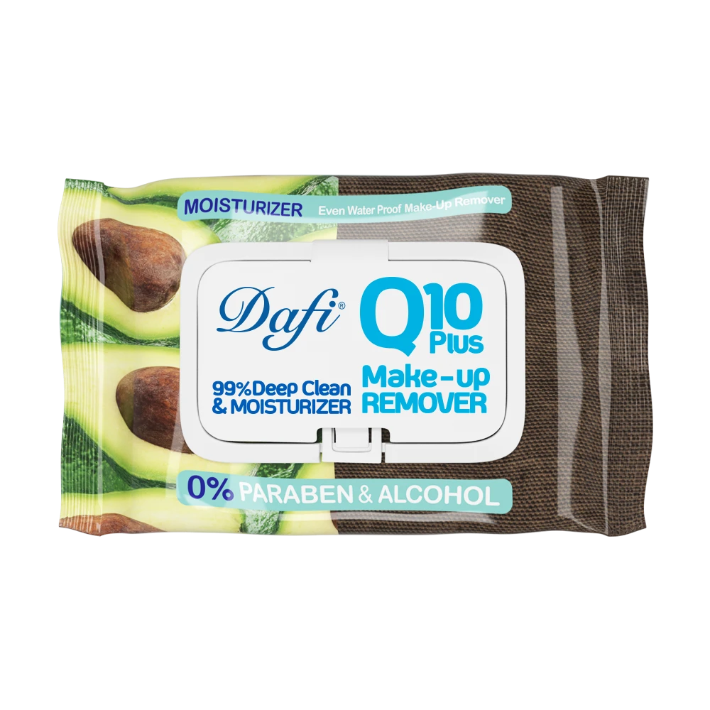  دستمال مرطوب پاک کننده آرایش دافی مدل Q10 (طرح میوه آووکادو) بسته ۵۰ عددی - Image 1